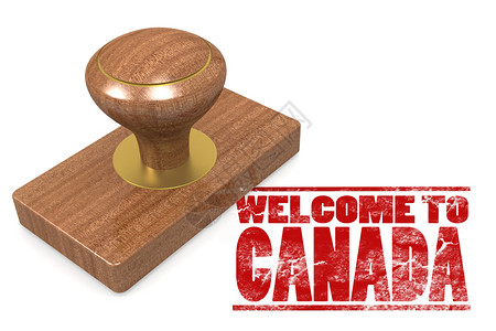 红橡胶印章欢迎来到加拿大3D投影图片