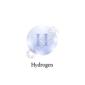 白背景上分离的氢子周期表的化学元素高清图片