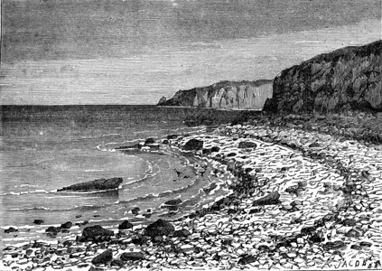 被海面CayeuxSomme拒绝的海滩皮带古老的刻画图解地球在人类面前186年图片