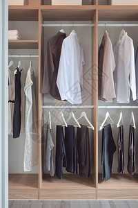 简易衣柜古典绅士衣柜有温暖的自然光背景