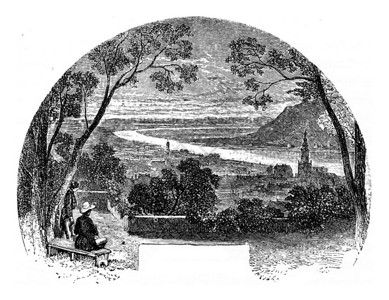 海德尔堡城的露台186年生态化的古典插图高清图片