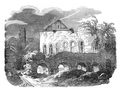 里尔邦哈考特城堡的废墟1837年英国丰富多彩的历史图片