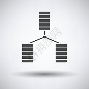 灰色背景数据库图标圆影矢量图示图片