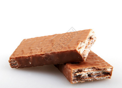 白色背景的Wafer巧克力甜点图片