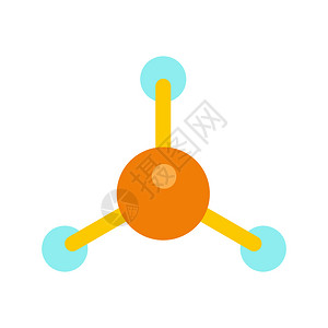 白色背景上孤立的分子平面图标分子平面图标图片