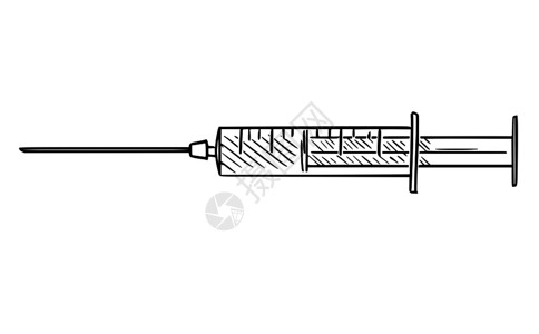 注射器的卡通画或插图图片