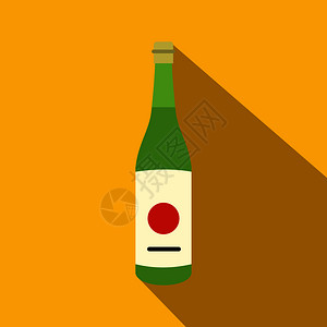 透明酒瓶酒瓶图标插画