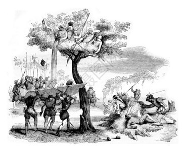 Dabaibe印第安人1842年马加辛皮托雷克古代刻画插图图片