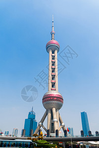 上海黄埔上海下城天际的东方珍珠电视塔楼亚洲智能城市的金融区和商业中心背景