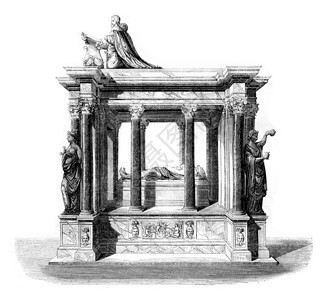 HenriII和CatherinedeMedicis的墓穴圣德尼184年马加辛皮托雷斯克图片