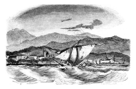 Ajacccio港口视图184年MagasinPittoresque184年图片