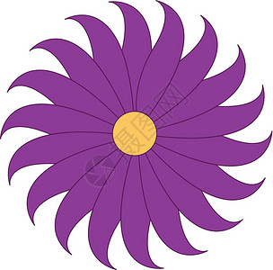 卡通紫色花朵矢量插图图片