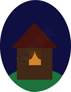 彩色圆圈里的房子卡通矢量插图背景图片