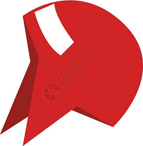 红色头盔形状的顶矢量彩色绘图或插背景图片