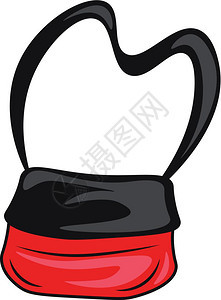黑色和红彩运动袋带有黑色星盘矢量颜图画或插图片