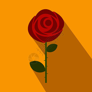 黄色背景的红玫瑰图标图片