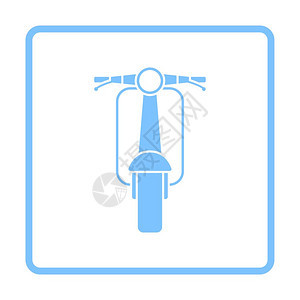 Scooter图标前视蓝框架设计矢量说明图片