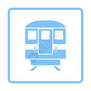 地铁图标前视蓝框架设计矢量说明背景图片