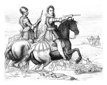 162年的LouisXIII服装指挥部宪兵和火列车185年的MagasinPittoresque图片