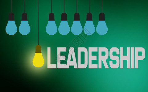 带灯泡3级感光灯的领导能力单词图片