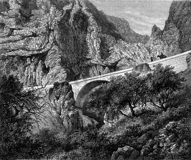 圣路易斯大桥阿尔卑海洋1867年马加辛皮托雷斯克图片