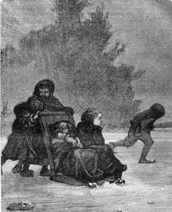雪橇1869年的马加辛皮托罗克背景