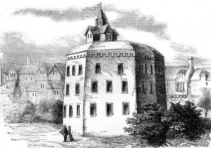 南华克的环球莎士比亚剧场1870年的MagasinPittoresque图片