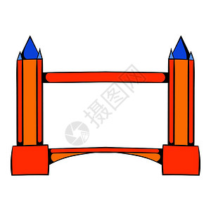 伦敦塔大桥以卡通风格为图标孤立矢量插图伦敦塔大桥图标卡通图片