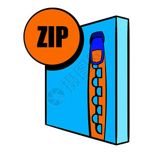 卡通风格ZIP格式文件矢量设计插图背景图片