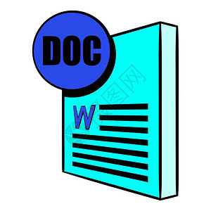 卡通风格DOC格式文件矢量设计插图背景图片
