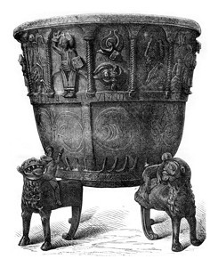 铜铸铁149年的洗礼字体刻有古老的图例180年的马加辛皮托罗克图片