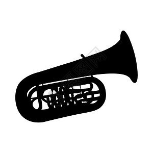 Tuba风乐器Silhouette矢量说明图片