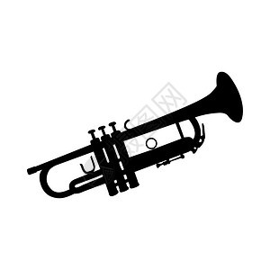 Trumpet风乐器Silhouette光滑和清晰矢量光华图片