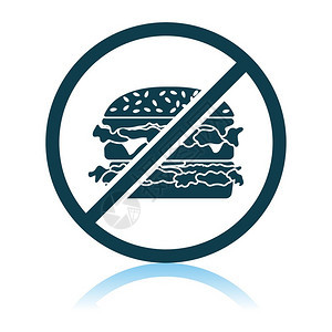 禁止的汉堡图标影子反射设计矢量说明图片