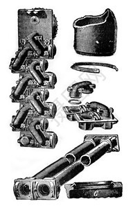 锅炉根刻有古老的插图工业百科全书EOLami1875图片