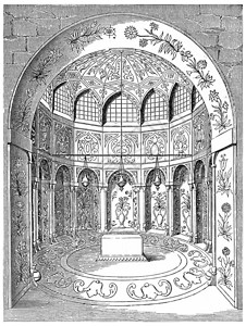 AbbasII十七世纪的墓穴在Isfahan古代刻字插图工业百科全书EOLami1875图片