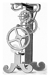 显示钟表动作的显示表减速刻有古老画的插图来自宇宙和人类190年图片