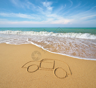 在沙滩上拔车概念设计图片