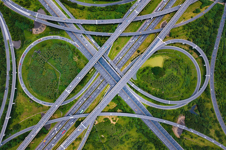 台北高速公路空中视图图片