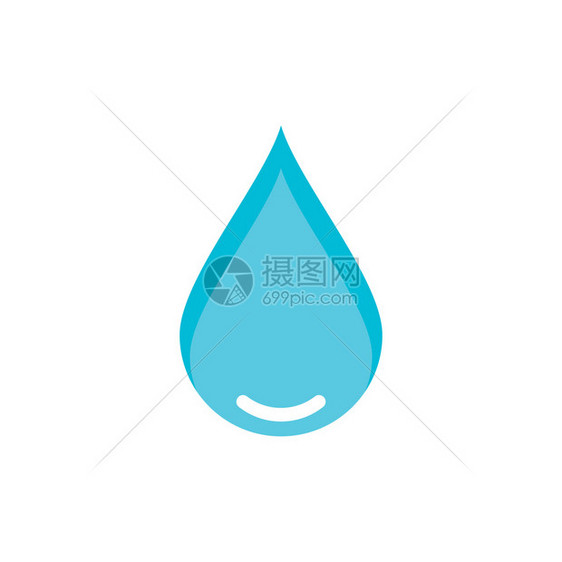 一组抽象的水滴符号标识模板图片