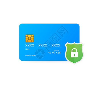 安全信用卡交易付款保护概念安全付款病媒说明存货图片