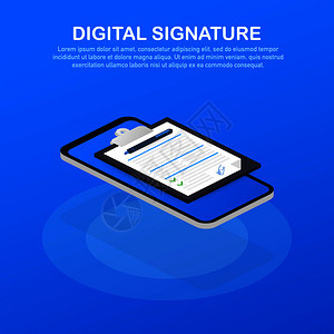 数字签网络等量合同签字信息地理概念矢量存说明图片