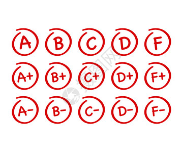 红色英文字母矢量等级插图图片
