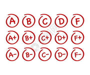 红色英文字母矢量等级插图图片