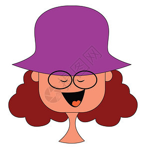 卡通矢量戴紫色帽子的女孩图片