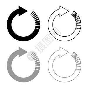 圆形箭头尾效果圆形箭头刷新更的箭头更新概念的图标大纲设置黑色灰矢量显示平板样式简单图像图片