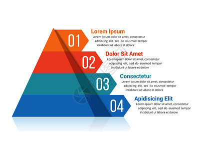 包含四个元素的金字塔成像模板矢量eps10插图图片