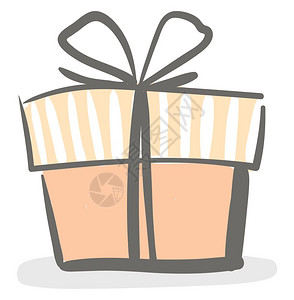 Trendy礼品盒矢量或颜色插图图片