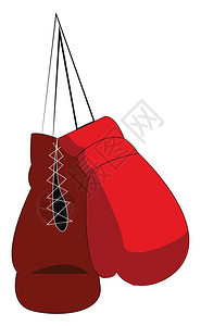 红色拳击手套矢量或彩色插图图片