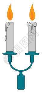蜡烛是一根硬棍里面有嵌入的电线可以点亮光向量彩色图画或插图片
